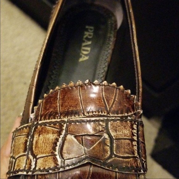 NWOT Leather PRADA crocodile loafers - Picture 7 of 7